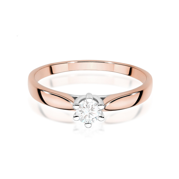 Pierścionek W0222B Diament 0,20ct różowe złoto
