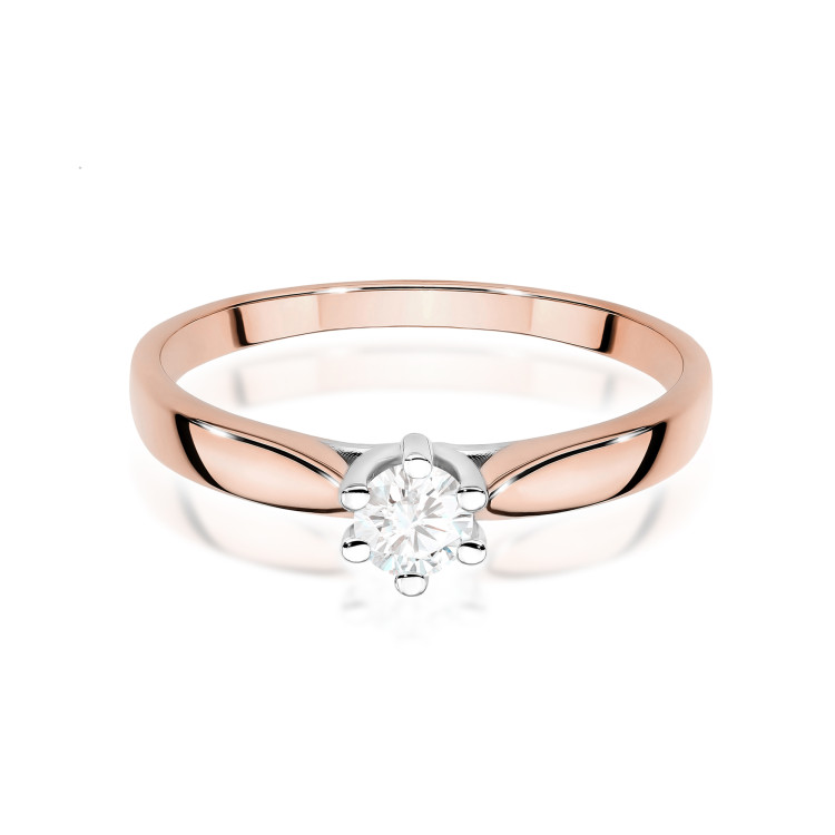 Pierścionek W0222B Diament 0,23ct różowe złoto