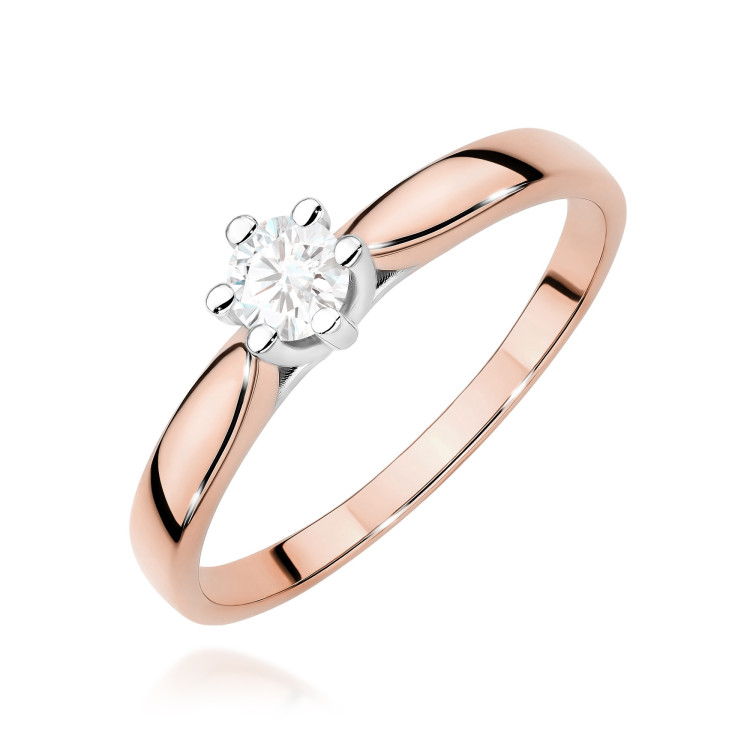 Pierścionek W0222B Diament 0,23ct różowe złoto