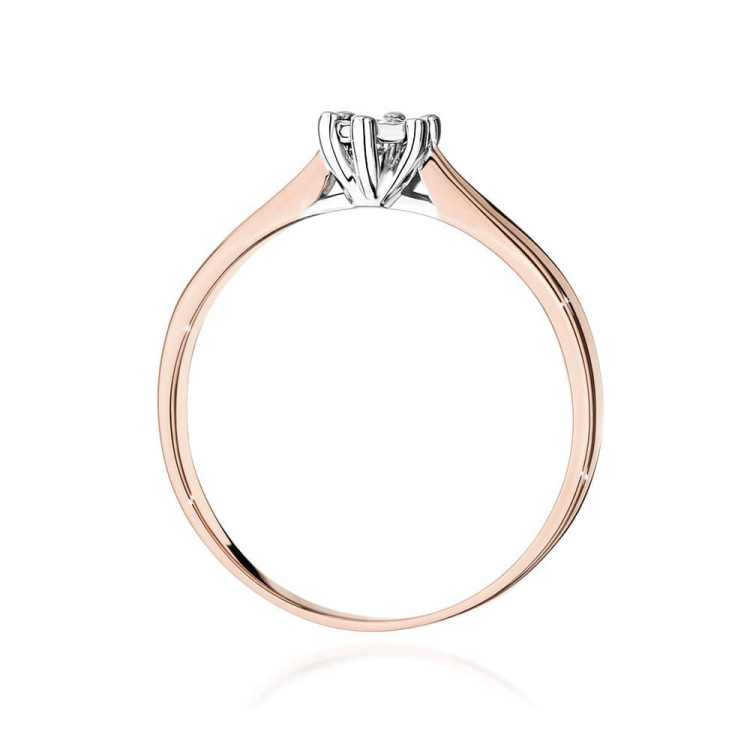 Pierścionek W0222BT Diament 0,08ct różowe złoto
