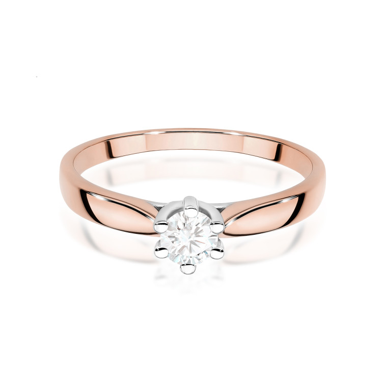 Pierścionek W0222B Diament Laboratoryjny 0,25ct różowe złoto