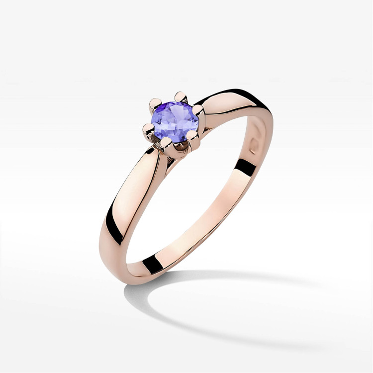 Pierścionek W0222 Tanzanit 0,15ct różowe złoto