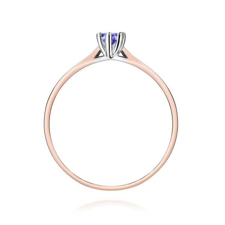 Pierścionek W0222 Tanzanit 0,15ct różowe złoto
