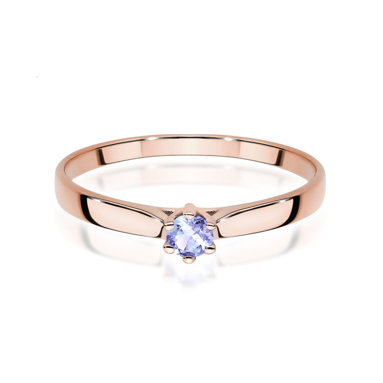 Pierścionek W0222 Tanzanit 0,15ct różowe złoto