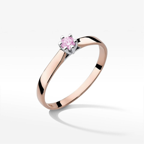 Pierścionek W0222 Topaz Różowy 0,13ct różowe złoto