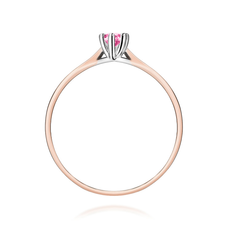 Pierścionek W0222 Topaz Różowy 0,13ct różowe złoto
