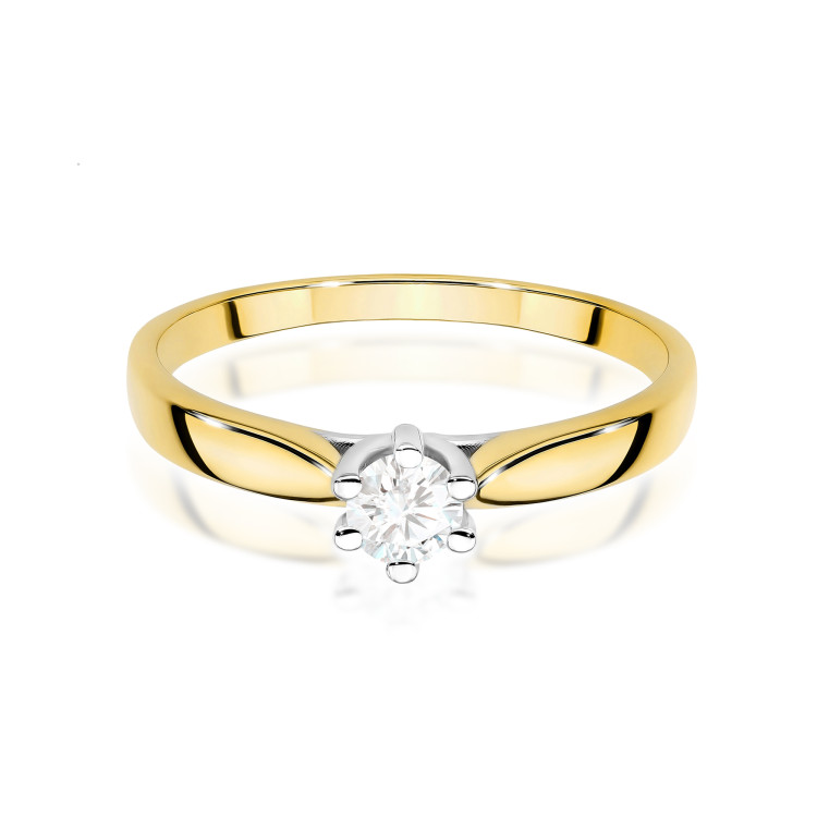 Pierścionek W0222B Diament 0,20ct żółte złoto
