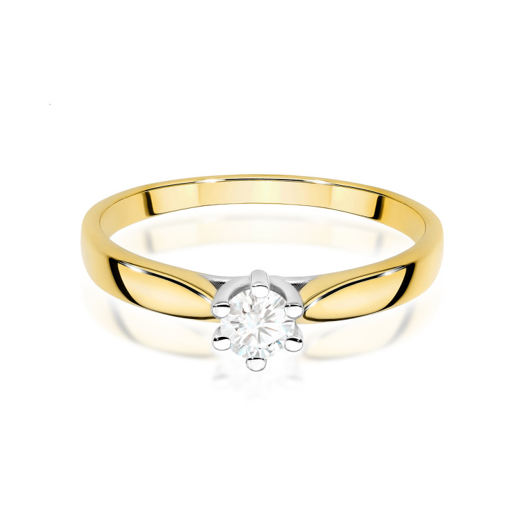 Pierścionek W0222B Diament 0,23ct żółte złoto