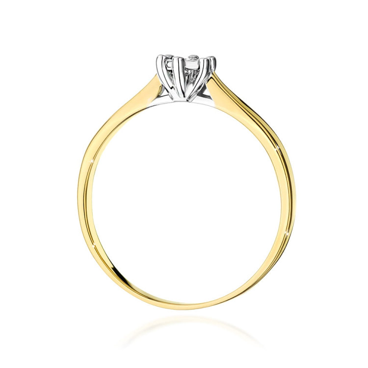 Pierścionek W0222BT Diament 0,08ct żółte złoto