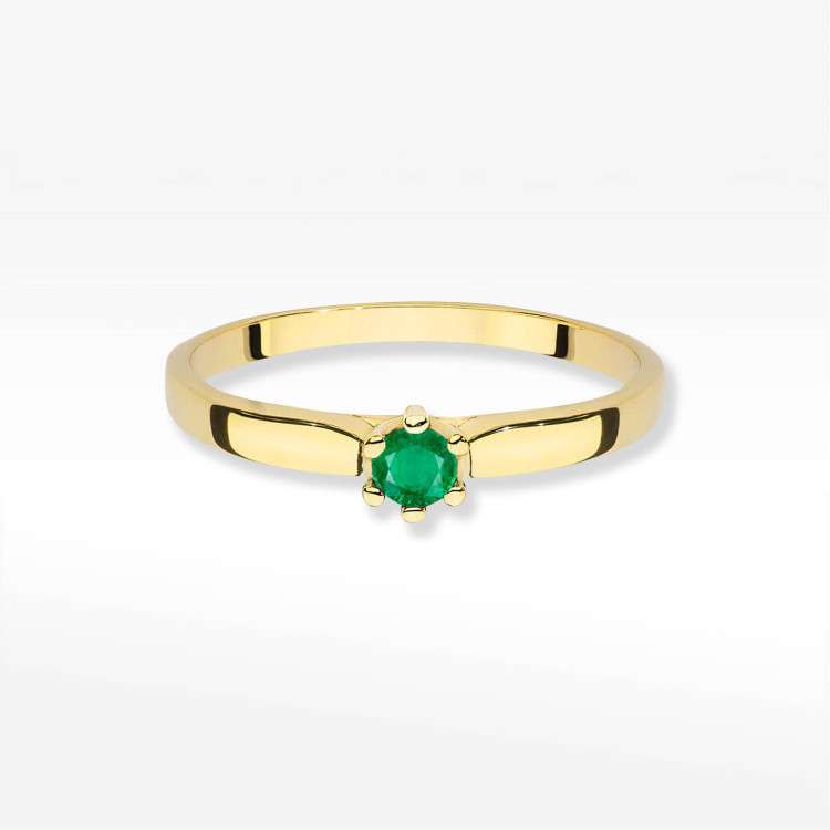 Pierścionek W0222 Szmaragd 0,15ct żółte złoto