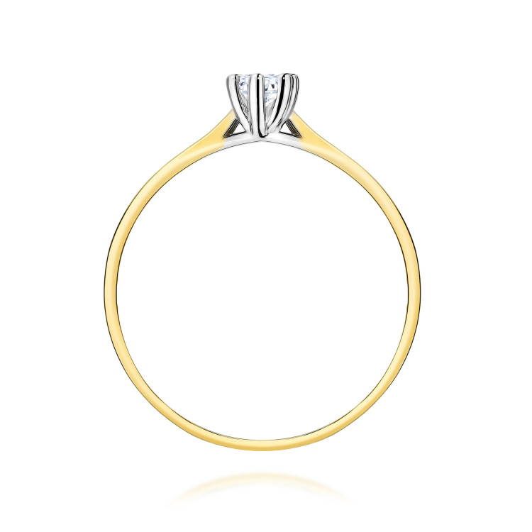 Pierścionek W0222 Diament Laboratoryjny 0,15ct żółte złoto