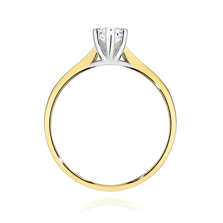 Pierścionek W0222B Diament Laboratoryjny 0,25ct żółte złoto