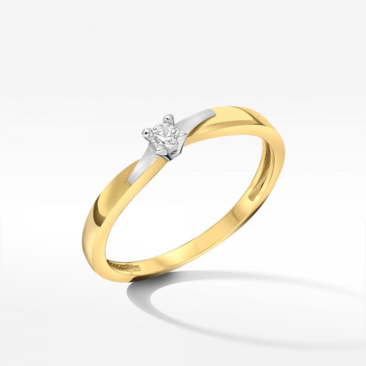 Złoty pierścionek zaręczynowy z cyrkonią 13