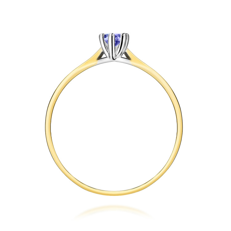 Pierścionek W0222 Tanzanit 0,15ct żółte złoto