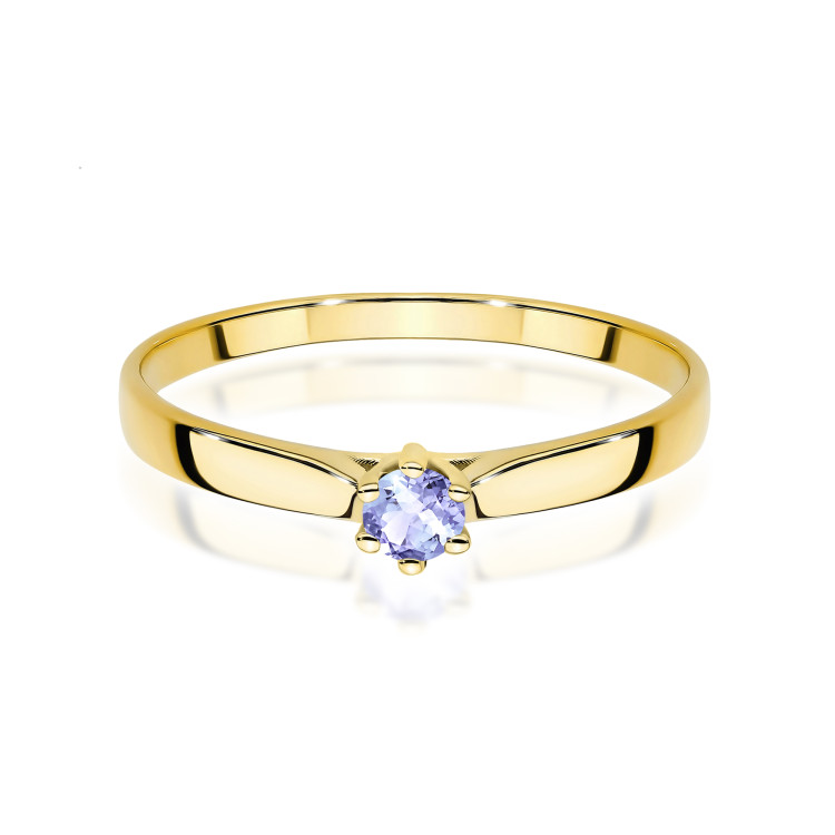Pierścionek W0222 Tanzanit 0,15ct żółte złoto