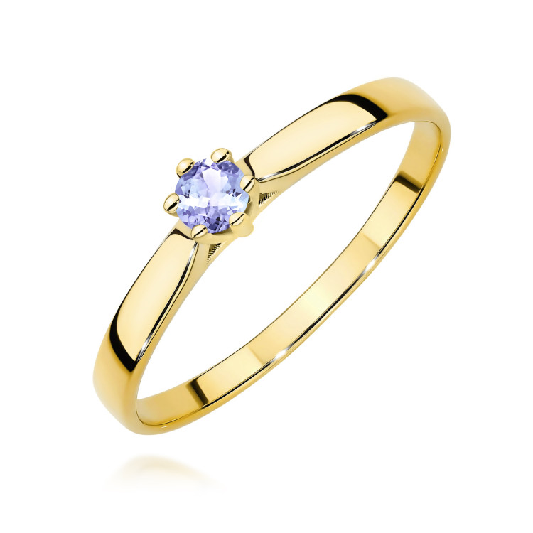 Pierścionek W0222 Tanzanit 0,15ct żółte złoto
