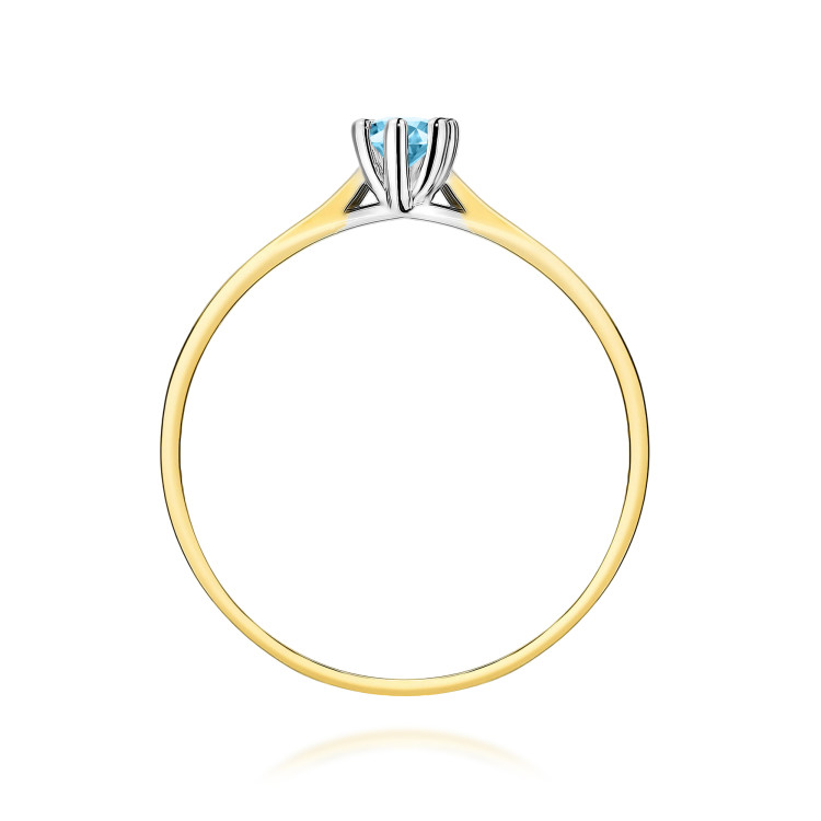 Pierścionek W0222 Topaz Swiss 0,15ct żółte złoto