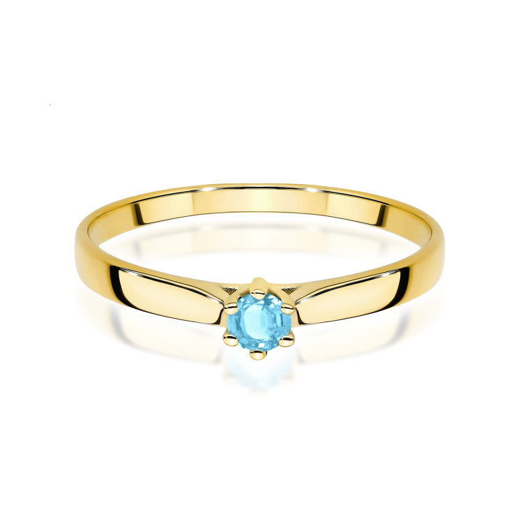 Pierścionek W0222 Topaz Swiss 0,15ct żółte złoto