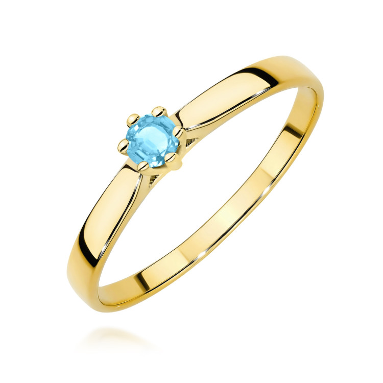Pierścionek W0222 Topaz Swiss 0,15ct żółte złoto
