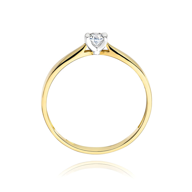 Pierścionek W0223 Diament 0,10ct żółte złoto