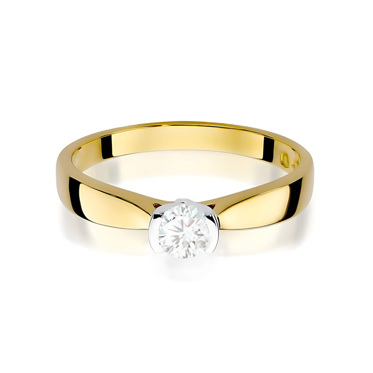 Pierścionek W0223B Diament 0,30ct żółte złoto