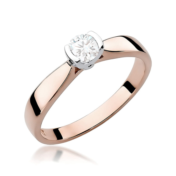 Pierścionek W0223B Diament Laboratoryjny 0,25ct różowe złoto