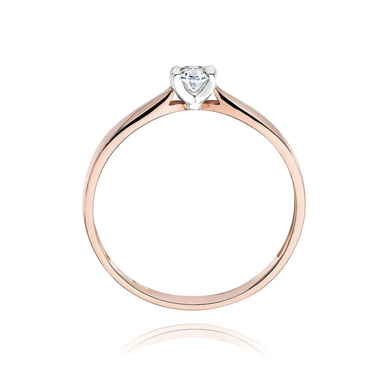 Pierścionek W0223 Diament 0,10ct różowe złoto