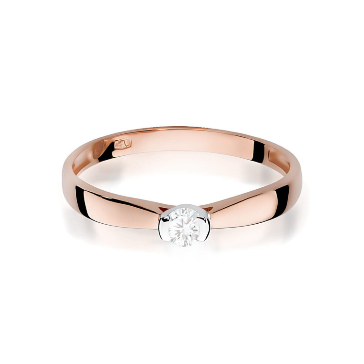 Pierścionek W0223 Diament 0,10ct różowe złoto