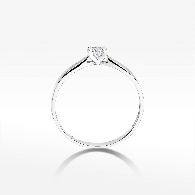 Pierścionek z białego złota z diamentem laboratoryjnym - próba 585 0,10CT w0223.B3.LDW.02