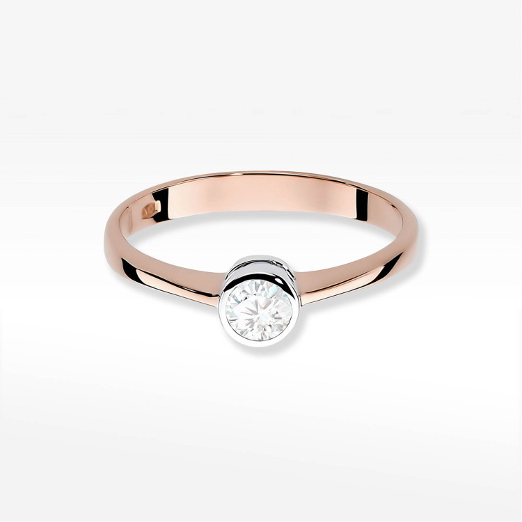 Pierścionek W0224B Diament Laboratoryjny 0,25ct różowe złoto
