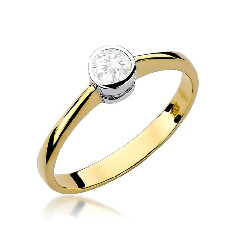 Pierścionek W0224B Diament 0,30ct żółte złoto