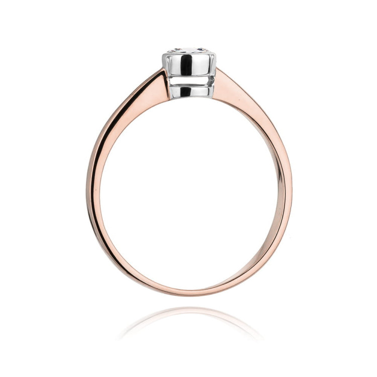 Pierścionek W0224B Diament Laboratoryjny 0,30ct różowe złoto