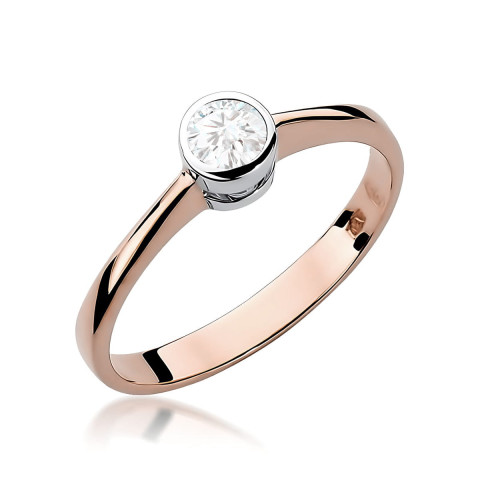 Pierścionek W0224B Diament Laboratoryjny 0,30ct różowe złoto