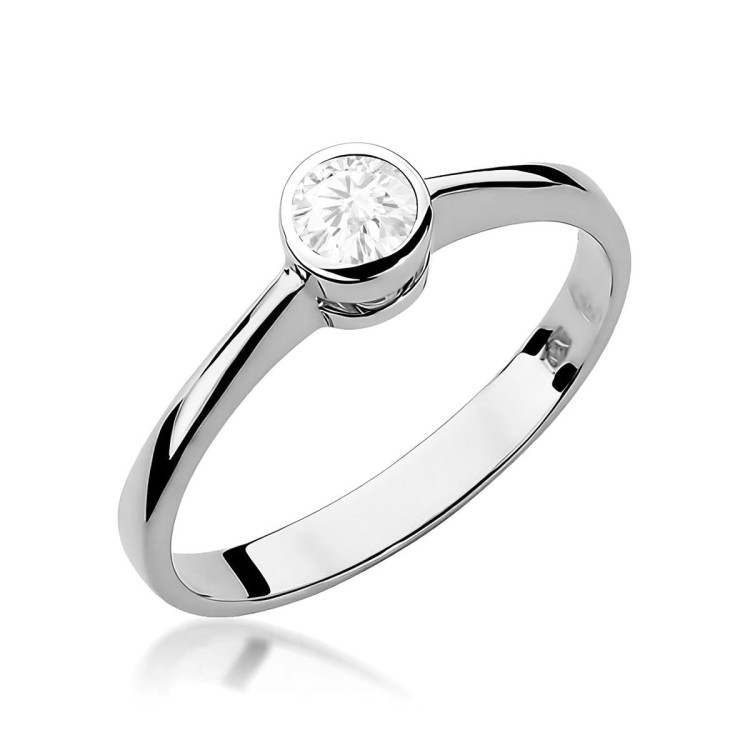 Pierścionek W0224B Diament Laboratoryjny 0,30ct białe złoto