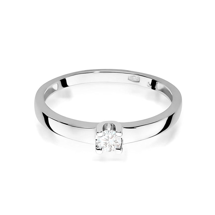 Pierścionek W0225 Diament 0,12ct białe złoto