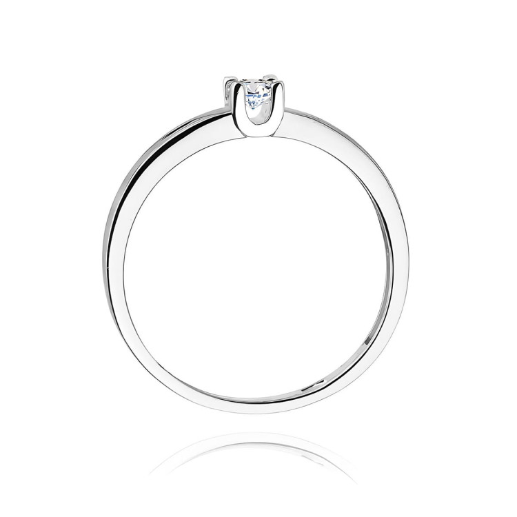 Pierścionek z białego złota z diamentem laboratoryjnym - próba 585 0,10CT w0225.B3.LDW.02