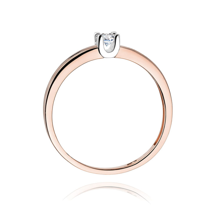 Pierścionek W0225 Diament 0,10ct różowe złoto