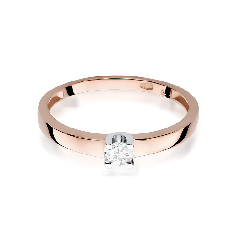 Pierścionek W0225 Diament 0,12ct różowe złoto