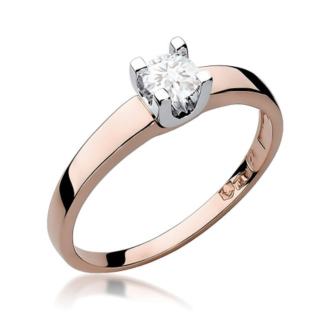 Pierścionek W0225B Diament Laboratoryjny 0,30ct różowe złoto
