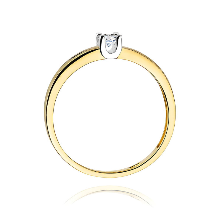 Pierścionek W0225 Diament 0,12ct żółte złoto