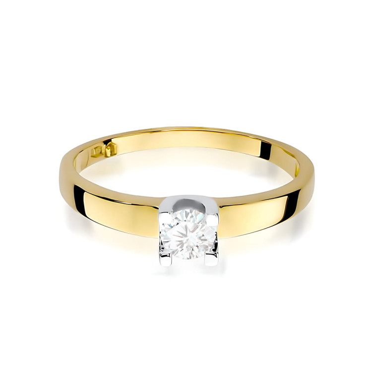 Pierścionek W0225B Diament Laboratoryjny 0,25ct żółte złoto