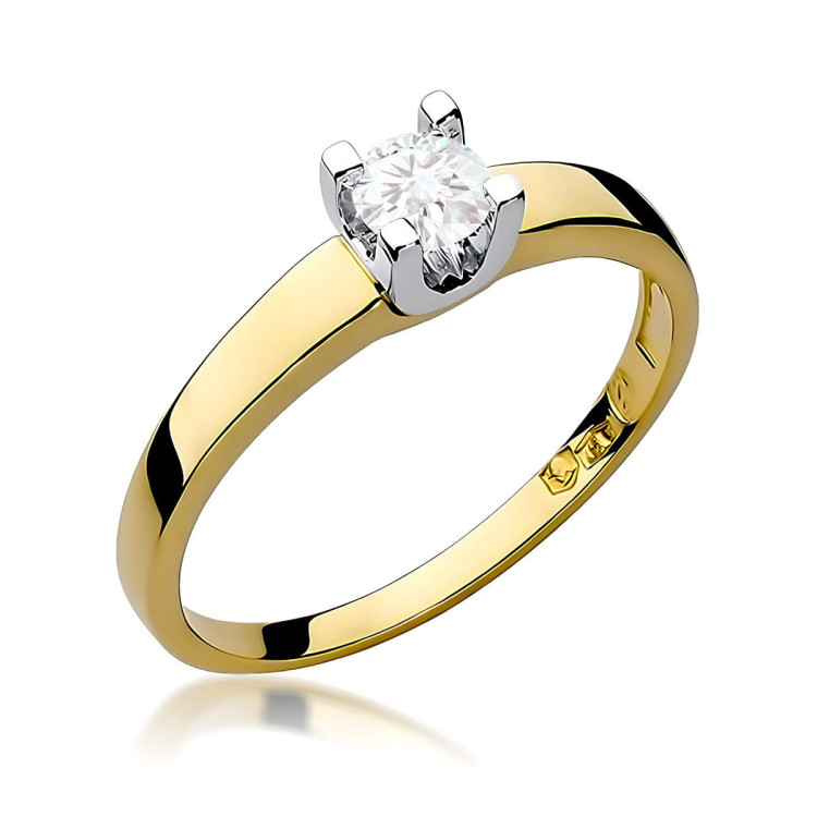 Pierścionek W0225B Diament Laboratoryjny 0,25ct żółte złoto