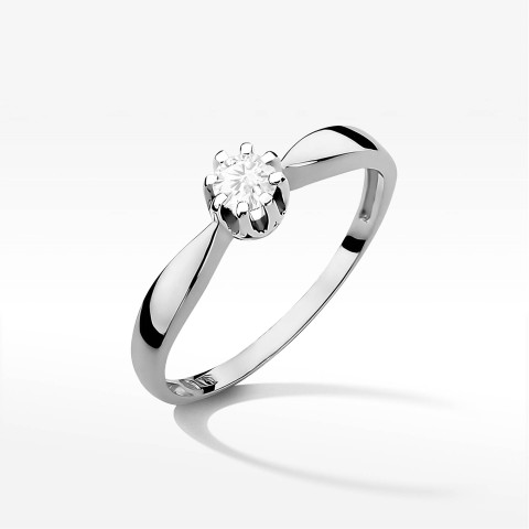 Pierścionek W0228 Diament Laboratoryjny 0,20ct białe złoto