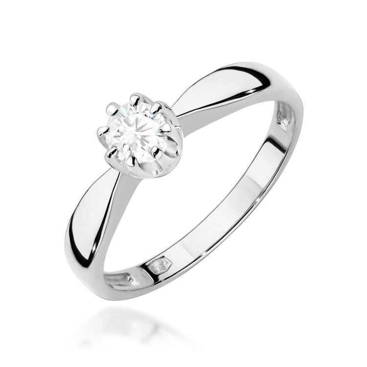 Pierścionek W0228 Diament Laboratoryjny 0,25ct białe złoto