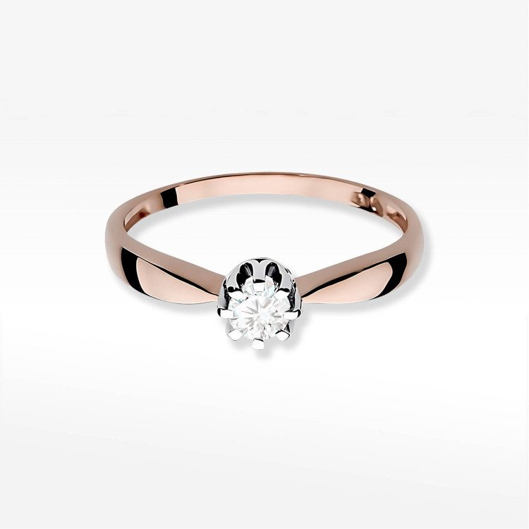 Pierścionek W0228 Diament Laboratoryjny 0,20ct różowe złoto