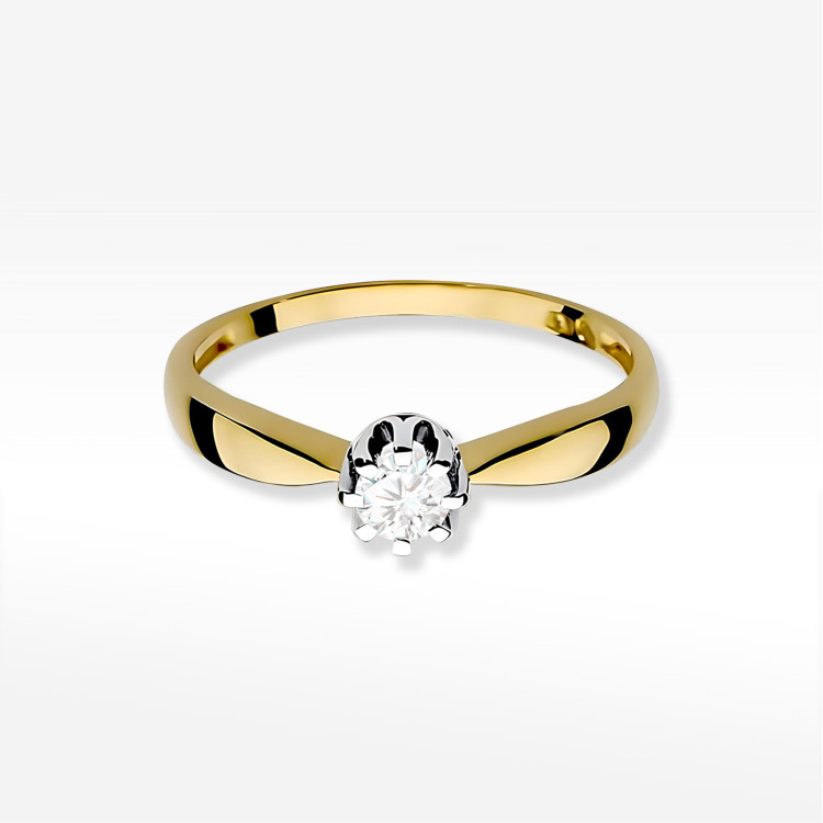 Pierścionek W0228 Diament Laboratoryjny 0,20ct żółte złoto