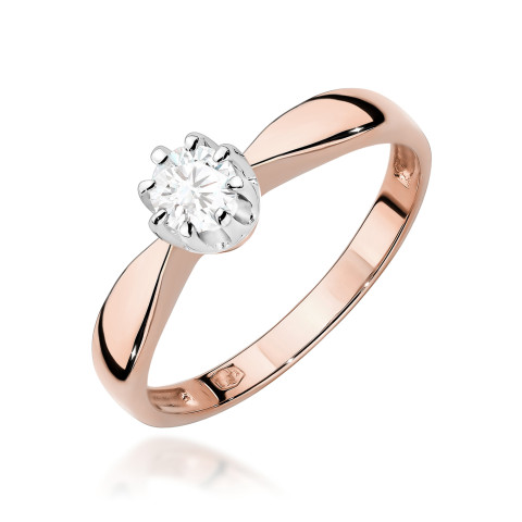 Pierścionek W0228 Diament Laboratoryjny 0,25ct różowe złoto