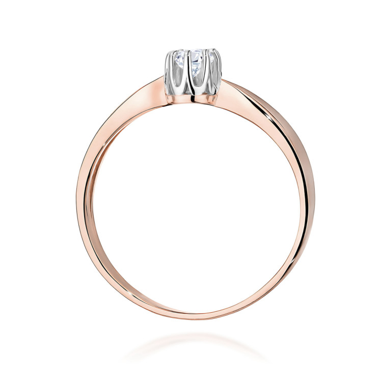 Pierścionek W0228 Diament Laboratoryjny 0,25ct różowe złoto