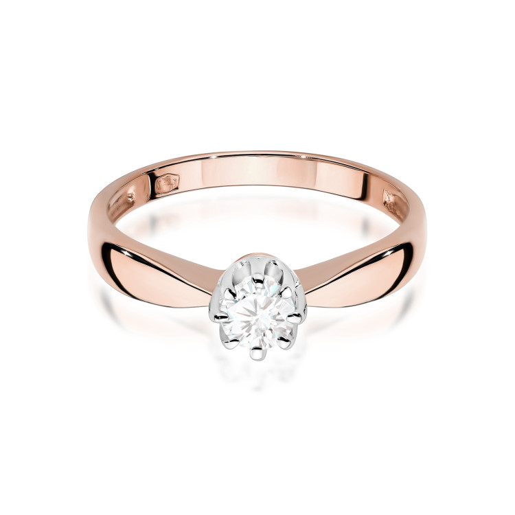 Pierścionek W0228 Diament Laboratoryjny 0,25ct różowe złoto