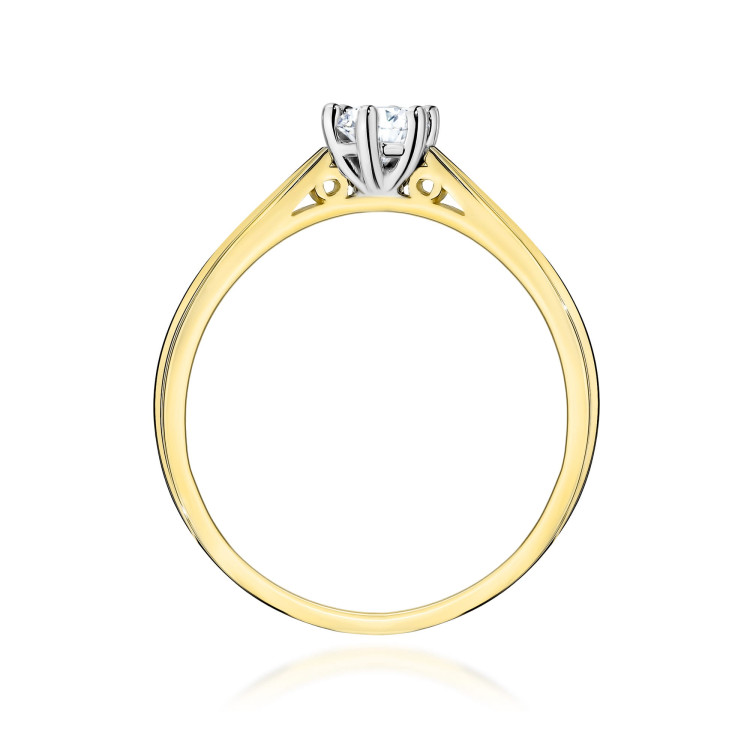 Pierścionek W0229B Diament 0,30ct żółte złoto